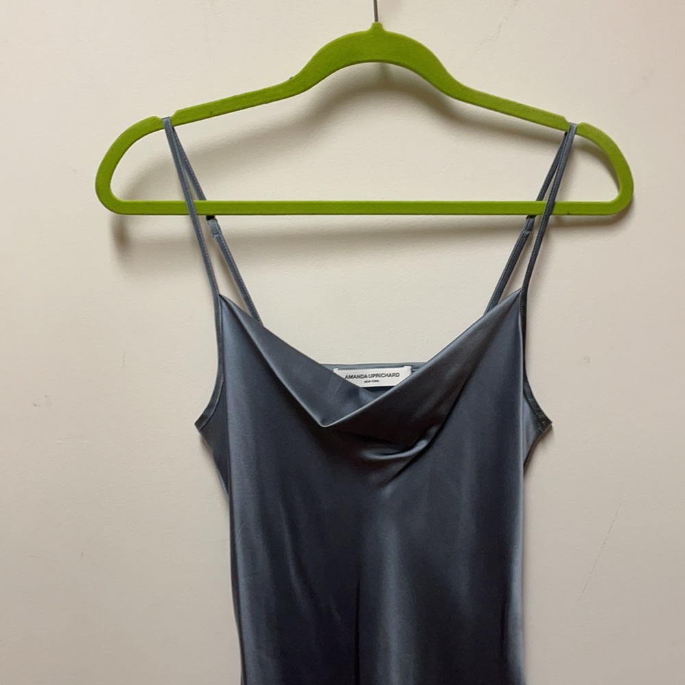 Baby Blue Asymmetrical Slip Dress - Picture 2 of 5